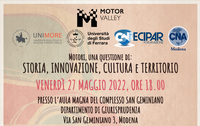 Evento 27 maggio | Motori: una questione di storia, innovazione, cultura e territorio